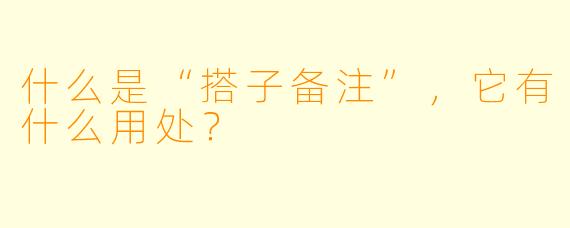 什么是“搭子备注”,它有什么用处?