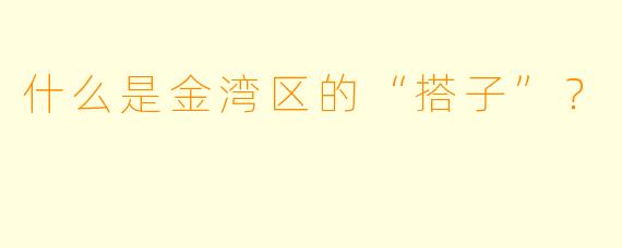 什么是金湾区的“搭子”？  