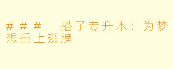 ### 搭子专升本：为梦想插上翅膀