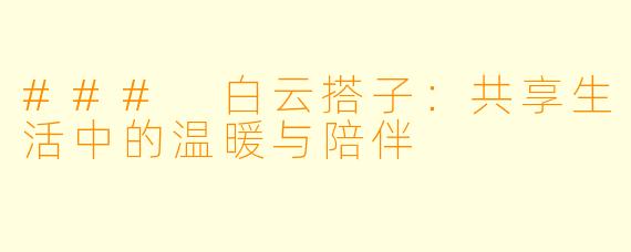 ### 白云搭子:共享生活中的温暖与陪伴