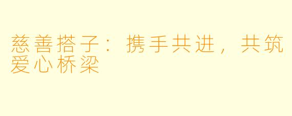 慈善搭子：携手共进，共筑爱心桥梁