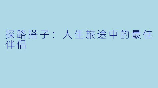 探路搭子：人生旅途中的最佳伴侣