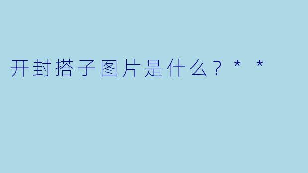 开封搭子图片是什么？**