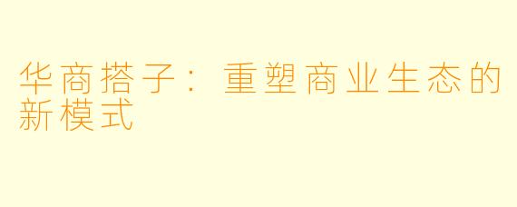 华商搭子：重塑商业生态的新模式
