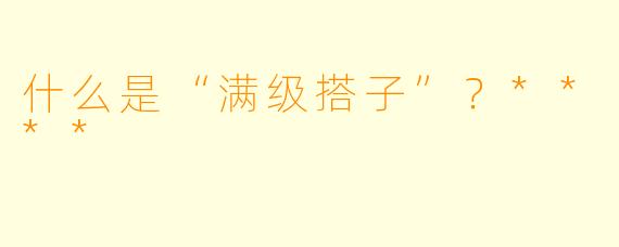 什么是“满级搭子”?****