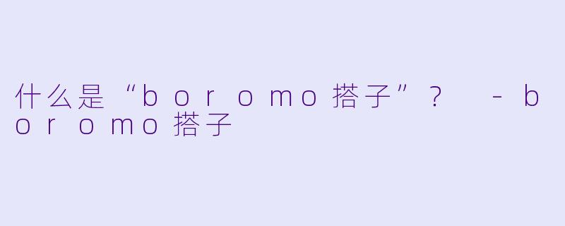 什么是“boromo搭子”？ 