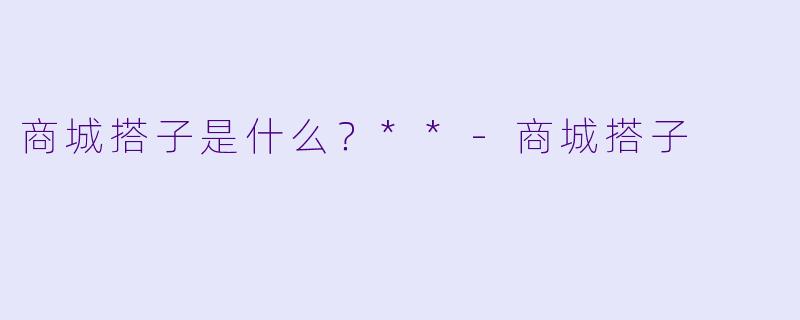商城搭子是什么？**