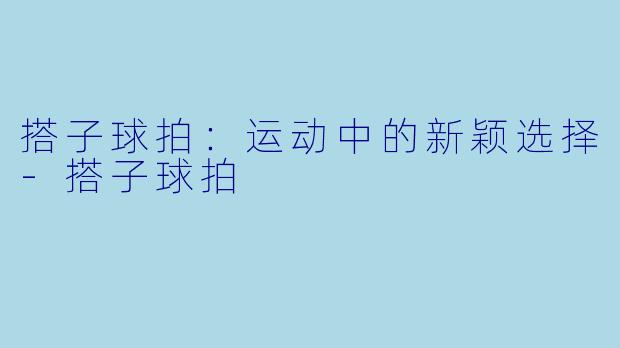 搭子球拍:运动中的新颖选择