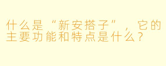 什么是“新安搭子”,它的主要功能和特点是什么?