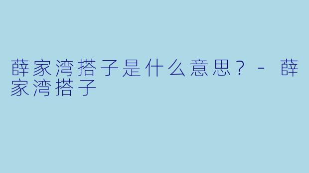 薛家湾搭子是什么意思？