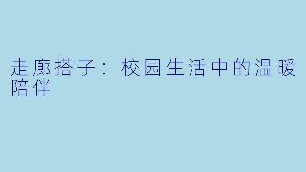 走廊搭子：校园生活中的温暖陪伴