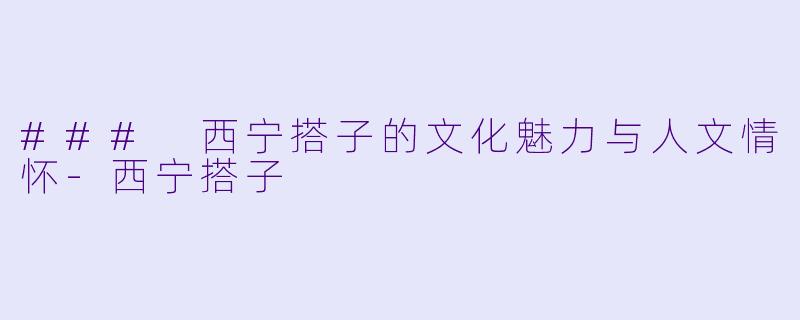 ### 西宁搭子的文化魅力与人文情怀-西宁搭子