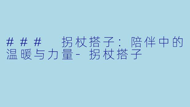 ### 拐杖搭子：陪伴中的温暖与力量-拐杖搭子