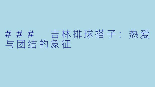 ### 吉林排球搭子：热爱与团结的象征