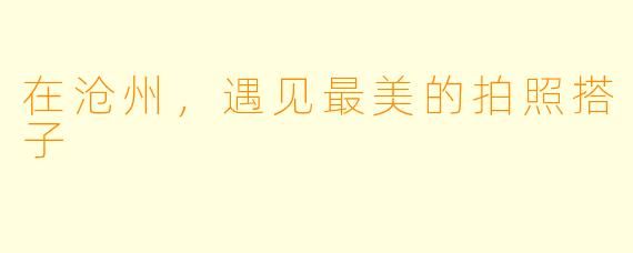 在沧州，遇见最美的拍照搭子