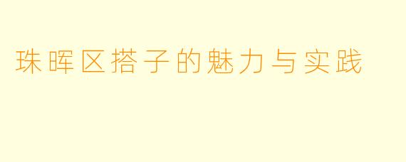 珠晖区搭子的魅力与实践