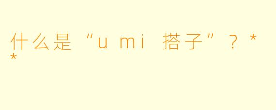 什么是“umi搭子”?**
