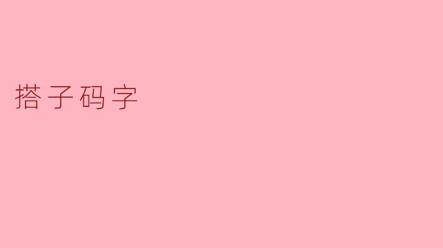 搭子码字