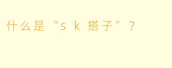 什么是“sk搭子”？  