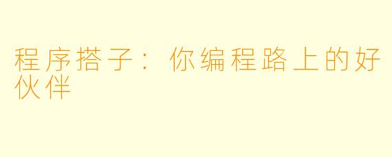程序搭子：你编程路上的好伙伴