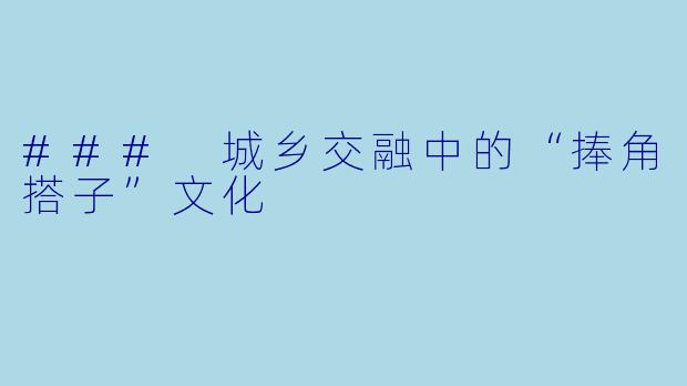 ### 城乡交融中的“捧角搭子”文化