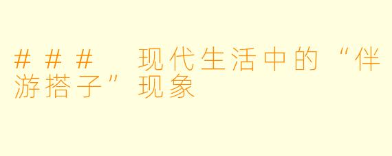 ### 现代生活中的“伴游搭子”现象