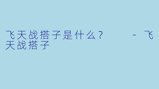 飞天战搭子是什么？  