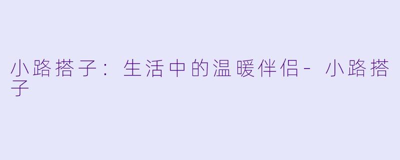 小路搭子：生活中的温暖伴侣-小路搭子