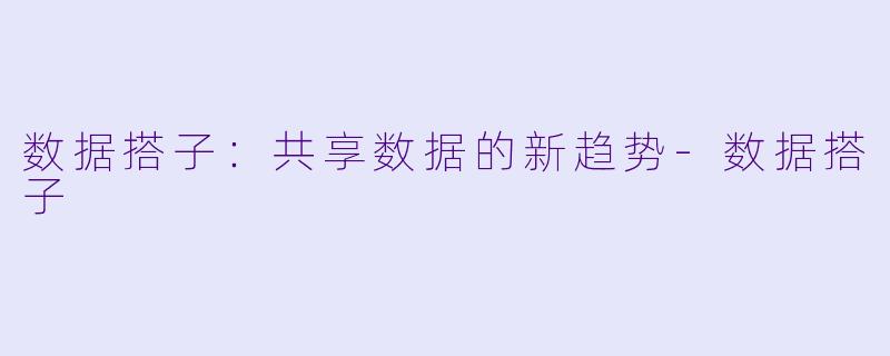 数据搭子：共享数据的新趋势-数据搭子
