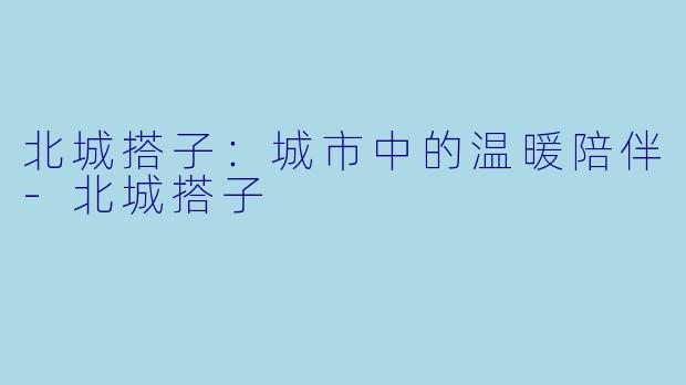 北城搭子:城市中的温暖陪伴