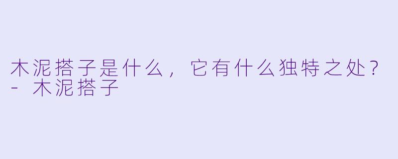 木泥搭子是什么,它有什么独特之处?