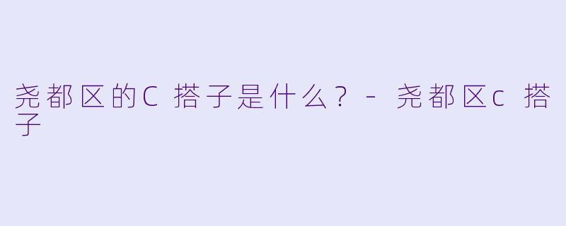 尧都区的C搭子是什么？