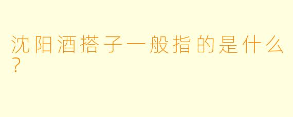 沈阳酒搭子一般指的是什么？