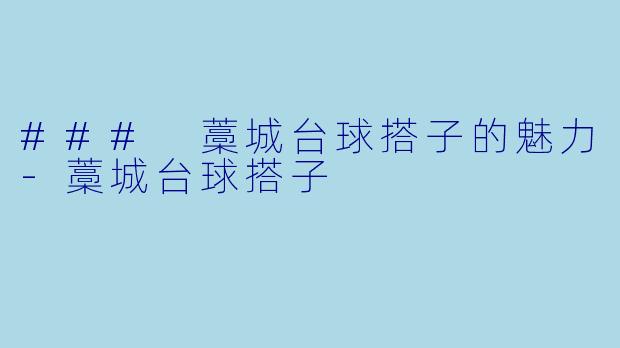 ### 藁城台球搭子的魅力