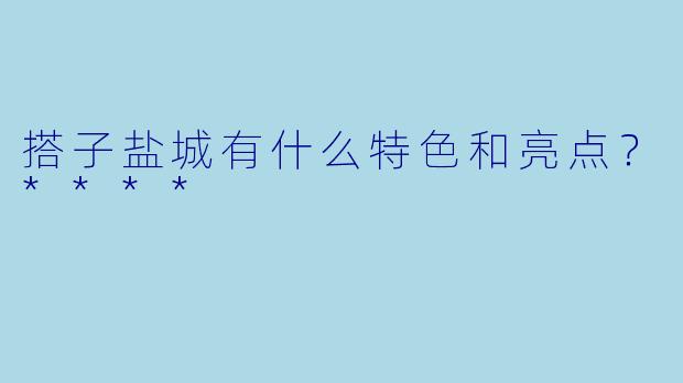 搭子盐城有什么特色和亮点?****