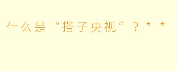 什么是“搭子央视”？**