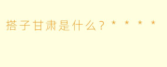 搭子甘肃是什么？****