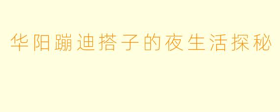 华阳蹦迪搭子的夜生活探秘