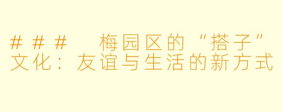 ### 梅园区的“搭子”文化：友谊与生活的新方式