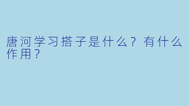 唐河学习搭子是什么？有什么作用？