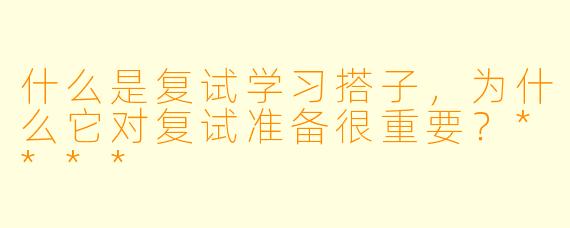 什么是复试学习搭子,为什么它对复试准备很重要?****