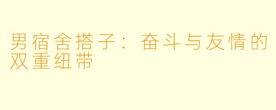 男宿舍搭子：奋斗与友情的双重纽带
