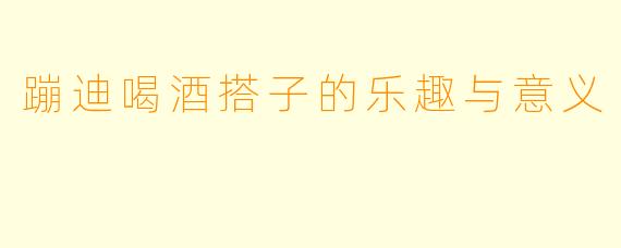 蹦迪喝酒搭子的乐趣与意义