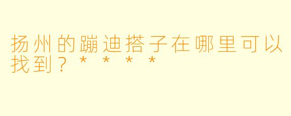 扬州的蹦迪搭子在哪里可以找到？****