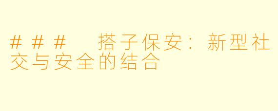### 搭子保安：新型社交与安全的结合