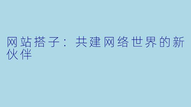 网站搭子:共建网络世界的新伙伴