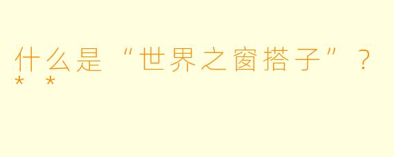 什么是“世界之窗搭子”?**