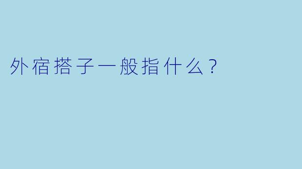 外宿搭子一般指什么？