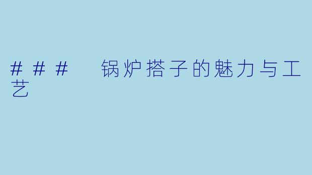 ### 锅炉搭子的魅力与工艺