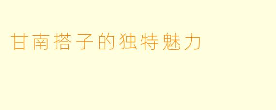 甘南搭子的独特魅力